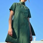 Wyatt Wylde New Parker Dress Reversible Tie Neck Size XL Hunter Green Cotton. Photo 2