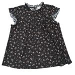 Indigo Rose Plus 1X 2X Black Floral Eyelet Babydoll Mock‎ Neck Top Shirt Blouse Photo 0