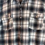 Wet Seal Women's Long Sleeve Pearl Snap Plaid Flannel Shacket Shirt Hoodie 3X Photo 2