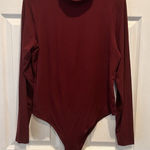 A New Day Maroon Burgundy‎ Mock Neck Long Sleeve Body Suit Size XL Red Photo 0
