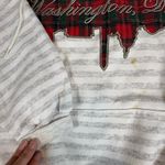 Vtg Washington D.C. Plaid Skyline Hoodie Stripe Lined Hood Made in USA Womens XL Gray Photo 1