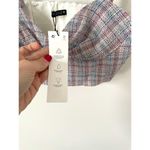ZARA Crop Plaid Tweed Top Pink Blue Size Small NEW Photo 4