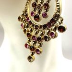 Villager Liz Claiborne pink rhinestone and gold tone chandelier earrings Photo 9