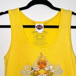 Harley Davidson 100% Cotton Yellow Fitted Graphic Tank Top Photo 1