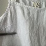 Joie  100% Linen White Smocked Waist Tank Top Sleeveless lace straps button side Photo 5