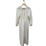 Hill House  Ivory Coconut Milk‎ Long Sleeve Backless The Simone Maxi Dress Small Photo 8