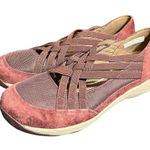 Dansko  Hilde Shoes Womens EU 38 US 7.5-8 Burgundy Suede Slip On Elastic‎ Strappy Photo 0