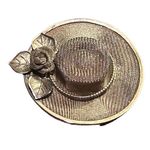 Vintage Silver Mesh Floral Hat Brooch Pin Costume Jewelry Photo 5