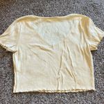 Altar'd State yellow Ribbed cropped V-Neck Tee Photo 2