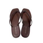 Veronica Beard  Leather Thong Sandals Brown Women’s Size 10M Square Toe Flip Flop Photo 5