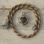Judith Ripka Silk Cord Silver Smokey Quartz Pendant Necklace Photo 4