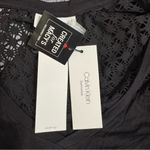 Calvin Klein Crochet Shoulder Tunic Black Cover Up Dress Photo 11