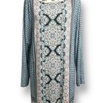 J.Jill  Size XL Black Blue Paisley Boho Art to Wear Tunic Top Dress Festival Chic Photo 0