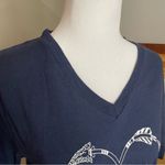 Bella Canvas  Navy Blue Brave Bible Verse Short Sleeve V-Neck Tee Small Photo 3