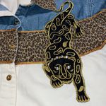 Zana Di  women’s long sleeve button front cheetah leopard gold tacky animal print Photo 2