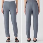 Eileen Fisher Slim Ankle Pull On Pants Washable Stretch Crepe in Steel -Sz S Photo 3