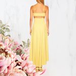 Susana Monaco Maxi Dress Nylon Stretch Fit & Flare Yellow Sz L Photo 2
