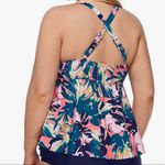 Raisin's  floral Criss-Cross Tankini Swim Top 18w Photo 1