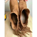 Faded Glory  Cognac Hula Fringe Boot Women’s Size 10 Casual Western Boho Photo 3
