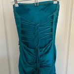 COLORS Teal Strapless Mermaid Lace Photo 5