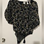 Free People  Black Floral Bodysuit Photo 0