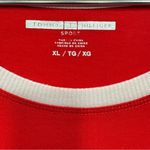 Tommy Hilfiger Red Ringer Tee with Navy & White Logo Star Cap Sleeves Slim Fit Photo 5