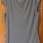 St. John  Nautical Stripe Sleevless Cap Sleeve Top Navy‎ Blue & White Size Small Photo 0