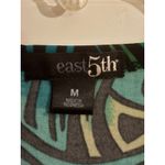 Womens Beaded Neckline Abstract Print Flowy Top Green Size M Photo 2