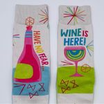 Hallmark Have No Fear Wine is Here Novelty Crew Socks  Toe of a Kind One Size Photo 1