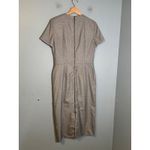 Roland Mouret Dalia Wool and Silk Midi Dress Black White Check Size 8 Photo 7