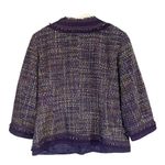 Chico's Metallic Purple Tweed Fringe Boucle Jacket Women Sz 1 Medium Photo 10