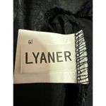 Lyaner Black Floral Silky Satin High Waist Front Slit Mini A Photo 3