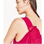 ZARA  One Shoulder Top Bright Pink Ruffle M Photo 1
