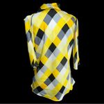 Nine West Yellow and Black Asymmetrical Sleeveless Tank Top Photo 3