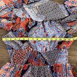 Rabbit Rabbit Rabbit Short Sleeve Fit & Flare MIDI Printed Dress Red Blue Size 10 Photo 6