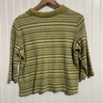 Classic Elements Vintage Y2K Striped Polo Shirt Top 3/4 Sleeve L 90s Preppy Photo 1