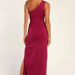 Lulus Magenta One-shoulder Cutout Maxi Dress Photo 2