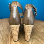 Marc Fisher  Hadeya Cork Wedge Suede Platform Sandal Tan Women’s Size 8.5 Photo 1