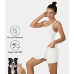 Halara Patitoff Flow Pet Hair Resistant 2-in-1 Flare Dress-Wannabe White M Photo 2
