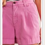 Boden Casual 100% Cotton Pleat Front Cuffed Relaxed Fit Shorts Pink Size 14 NWT Photo 2