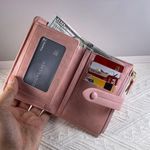 Wallet for Women,Trifold Snap Closure Wallet,Credit Card Holder Coin Purse Pink Photo 5