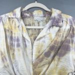 Young Fabulous and Broke Young Fabulous Broke Tie Front Blouse Long Sleeve Purple Yellow Small TOP ONLY Photo 5