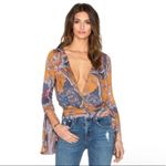 Free People  Paisley Wrap Fiona Surplice Top Boho Photo 1