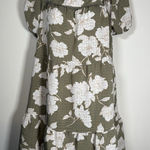 Blu Pepper  Square Neck Tiered Baby Doll Green Floral Dress Cottagecore Small Photo 0