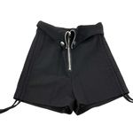 High Waist Stretchy Shorts High Rise Shorts Short Pants Summer Pants Zipper Shor Black Size M Photo 0