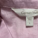 Garnet Hill  100% Linen Pink/Purple Short‎ Sleeve Button Up Shirt Size 4 Photo 7