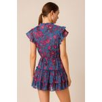 MISA Los Angeles MISA Floral Print Ruffle Tiered Mini Dress XS/S Blue Pink ‼️SAMPLE DRESS‼️ Photo 1