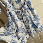 Chloe+Rene Woman’s Blue and White Printed Shirt Dress size large Photo 10