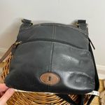 Fossil  Morgan Traveler Black Soft Pebble Leather Organizer Crossbody‎ Bag Brown Photo 3