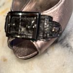 Guess Heels Metallic Champagne Color & Black Animal Print On Heel & Buck… Photo 8